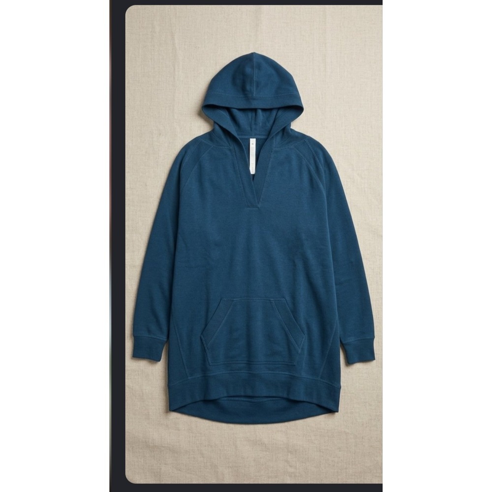 All American Comfort Blue V-Neck Pullover Hoodie Tunic Sweatshirt 3X 07-0605-1